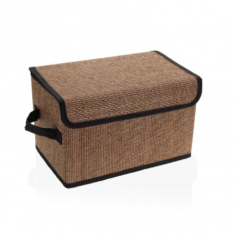 CESTA RECTANGULAR CON TAPA PLEGABLE NEGRA