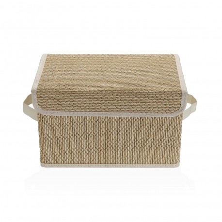 CESTA RECTANGULAR CON TAPA PLEGABLE BLANCA