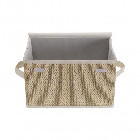 CESTA RECTANGULAR CON TAPA PLEGABLE BLANCA