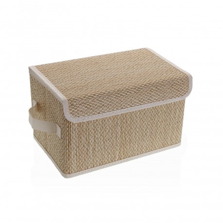 CESTA RECTANGULAR CON TAPA PLEGABLE BLANCA