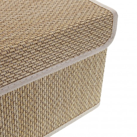CESTA RECTANGULAR CON TAPA PLEGABLE BLANCA