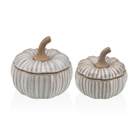 FIGURA CERAMICA CALABAZA BLANCA ALMACENABLE S