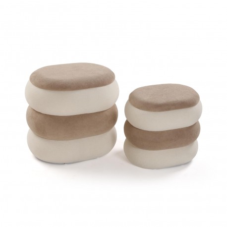 SET 2 PUFFS BEIGE