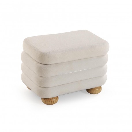 SET PIE DE CAMA Y 2 PUFFS GRIS