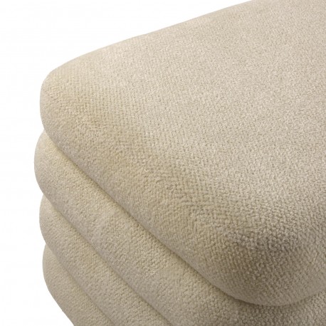 SET PIE DE CAMA Y 2 PUFFS BEIGE