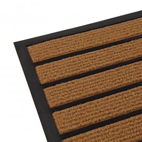 FELPUDO RAYAS MARRON 40X70
