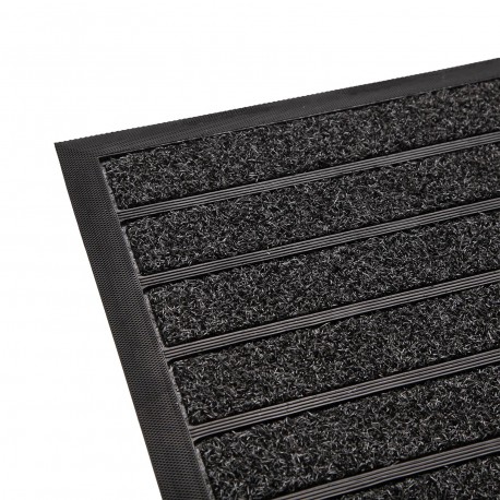 FELPUDO RAYAS NEGRO 40X70