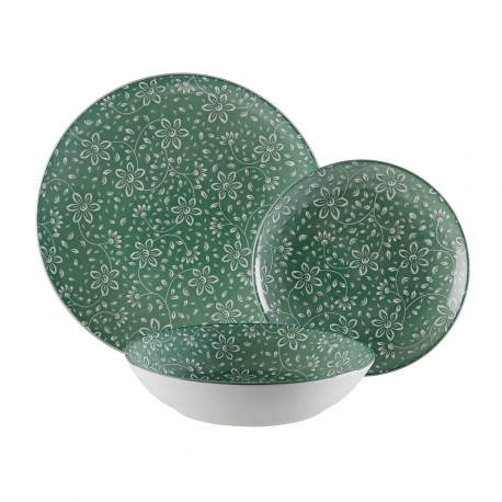 VAJILLA 18 PIEZAS MIREIA VERDE