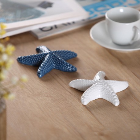 FIGURA CERAMICA ESTRELLA MAR AZUL