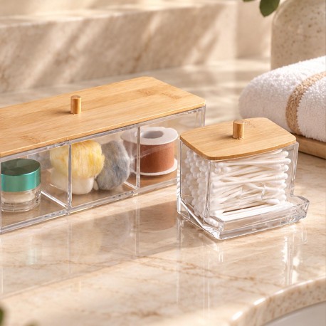 CAJA BASTONES CUADRADA TAPA BAMBU